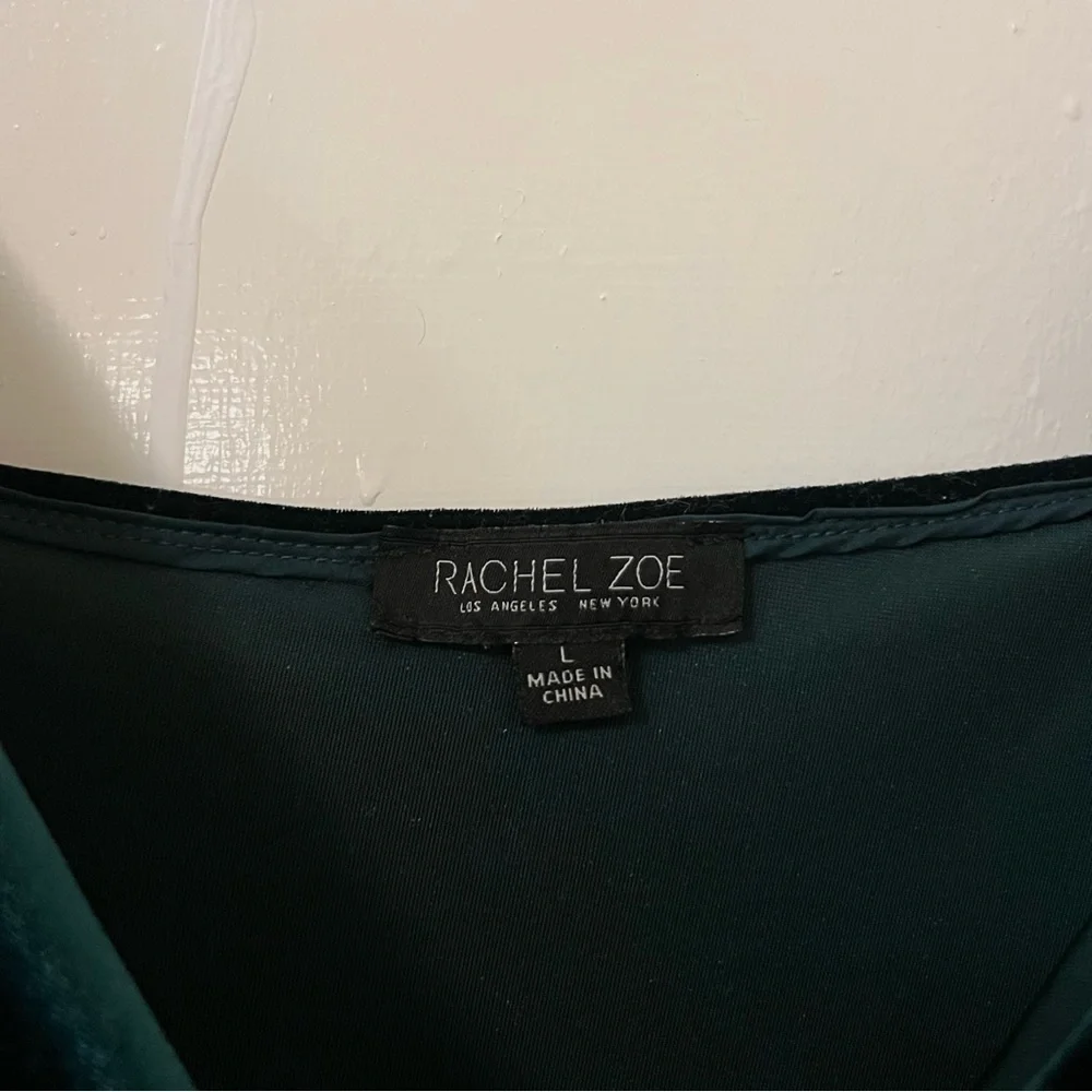 RACHEL ZOE Velvet Dress Slit V Neck Vneck sleeveless Los Angeles New York - Picture 4 of 9